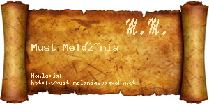 Must Melánia névjegykártya